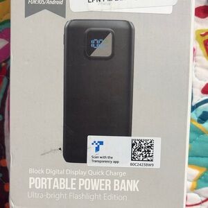 Portable Power Bank with Display - Black